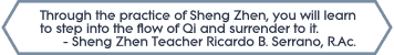 Through the practice of Sheng Zhen, you will learn to step into the flow of Qi and surrender to it
